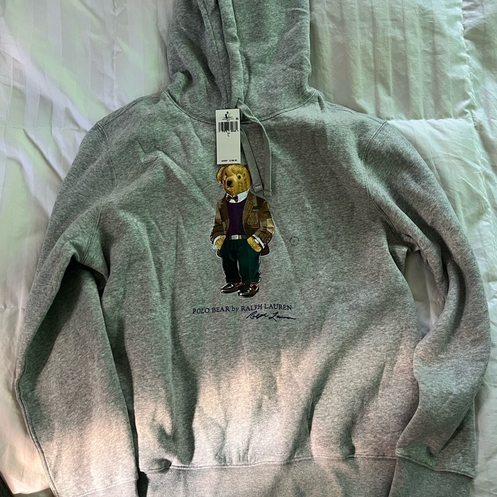 Polo bear hoodie grey